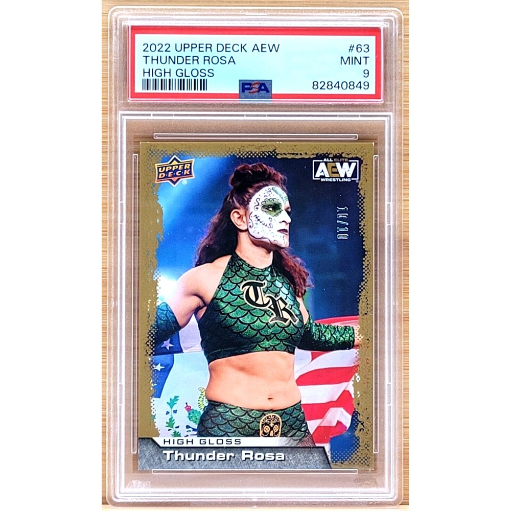 2022 UPPER DECK AEW THUNDER ROSA HIGH‎ GLOSS #D/ 10/10 OMEGA PSA 9 MINT